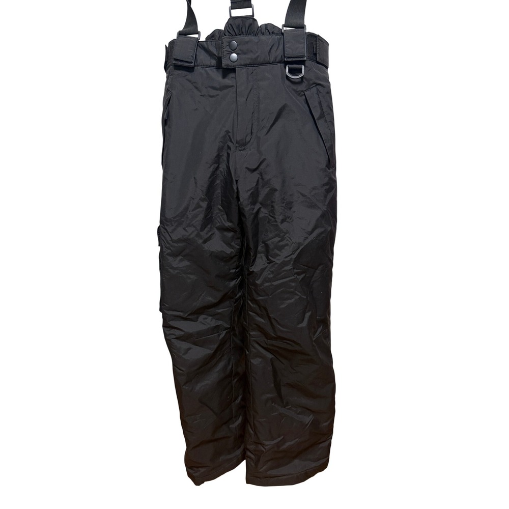 Sport Essentials Black Snow Pants Suspenders Unisex Size 16 Waterproof 5475